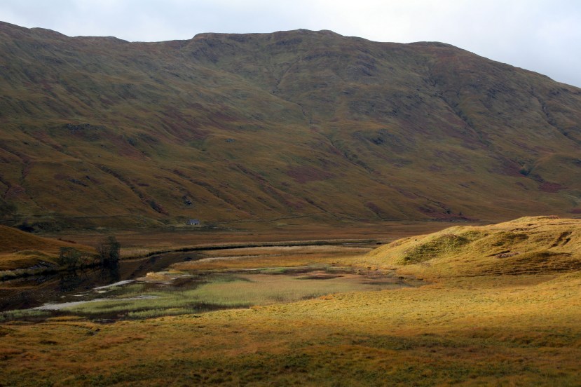That little cottage is called a bothy, the Highlands have them dotted about the place for walkers to stop at for shelter